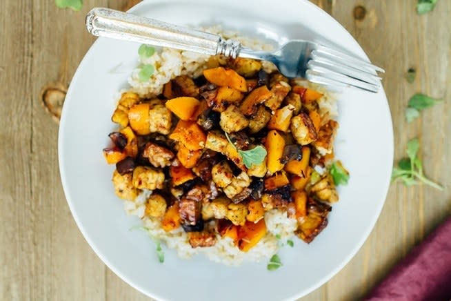 Tempeh Butternut Squash Bake from Eating Bird Food