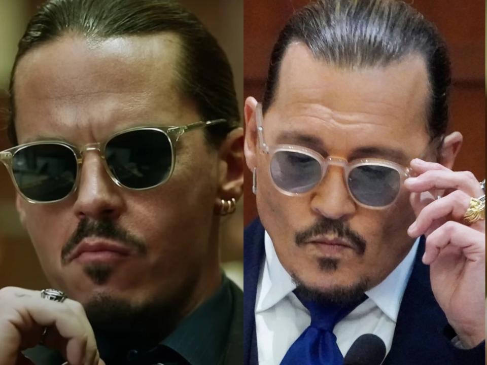 Mark Hapka as Johnny Depp (left) and the real Johnny Depp (right)