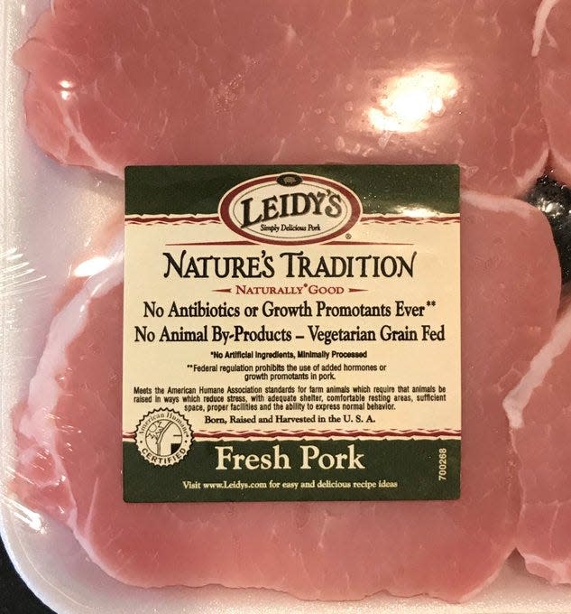 Image of pork product prepared and sold by Leidy's. The Souderton, Montgomery County-based meat producer is being accused of abusing a stable of pigs by animal rights group Animal Partisan.