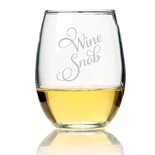 63) Wine Snob Stemless Wine Glass