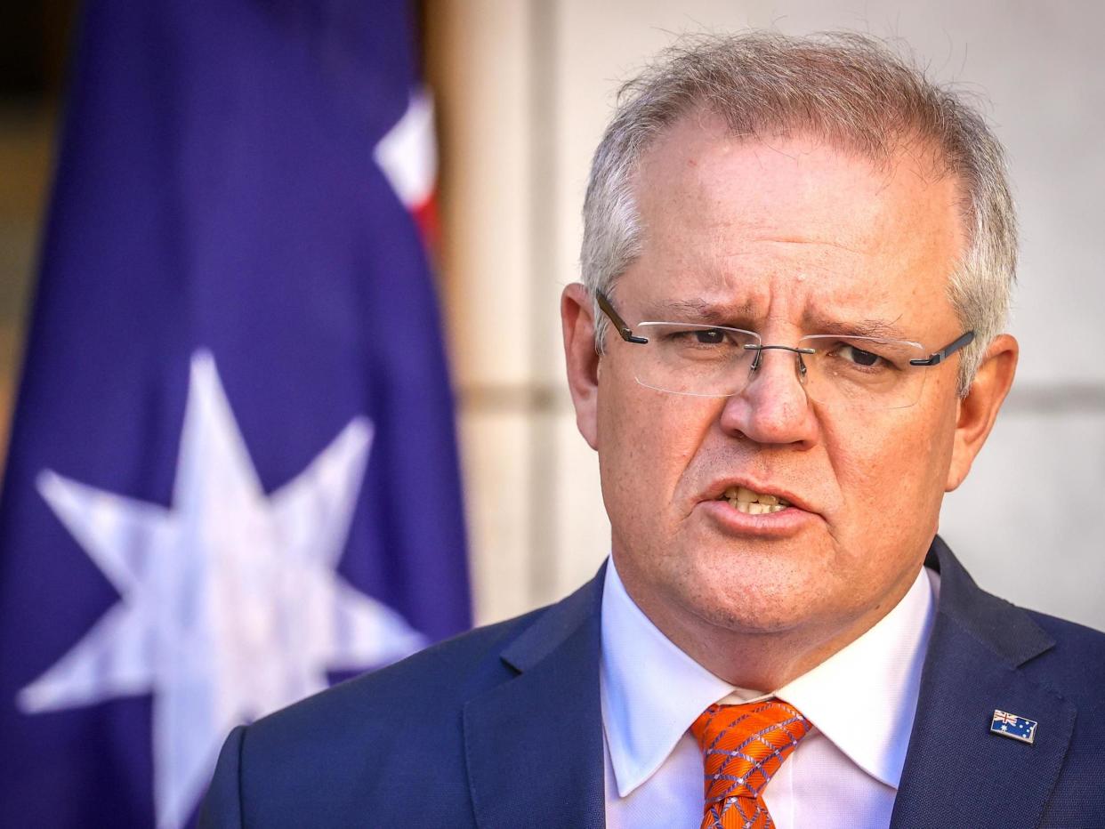 Australian prime minister Scott Morrison at a media conference in Canberra, Australia, on 9 July, 2020: David Gray/Getty Images