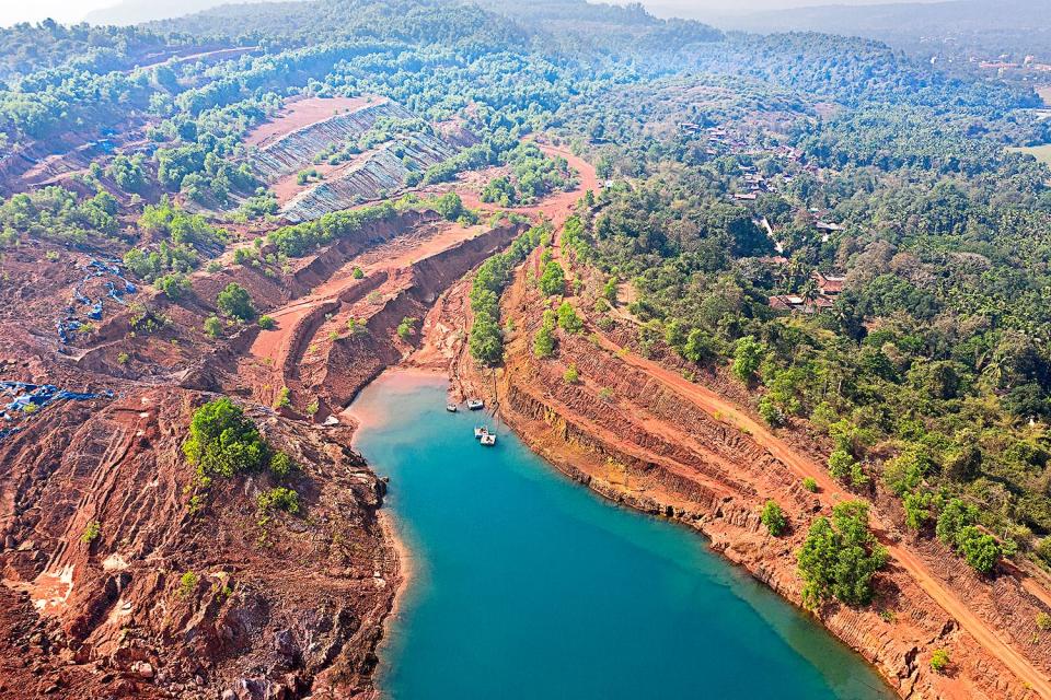 An aerial view of Bicholim Mine site.