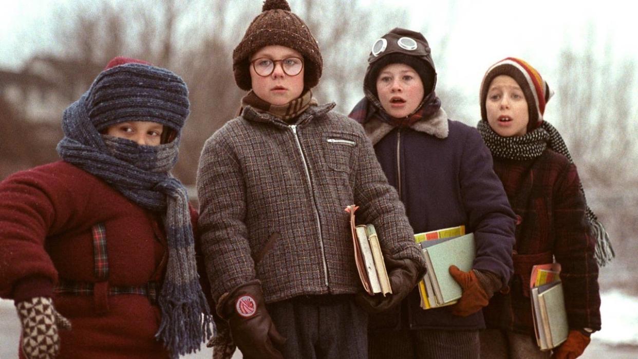 Ian Patrella, Peter Billingsley, Scott Schwartz and R.D. Robb in "A Christmas Story."