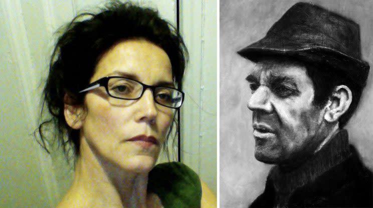 Artist Hiede Hatry and a portrait of her father Paul Schmid (Caters)