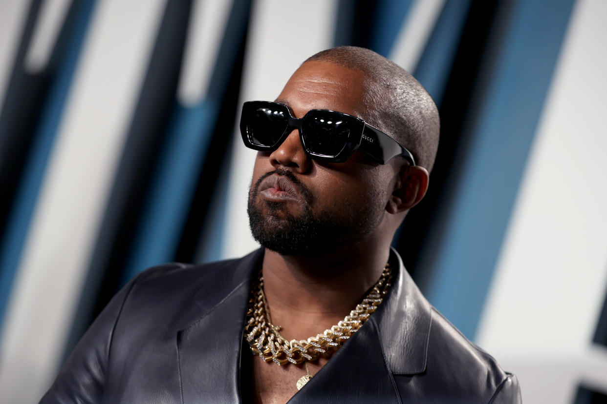 Rapper Kanye West, 43, took to Twitter on Saturday to send his best wishes to President Donald Trump and the first lady as they are treated for COVID-19. (Photo: Rich Fury/VF20/Getty Images for Vanity Fair)