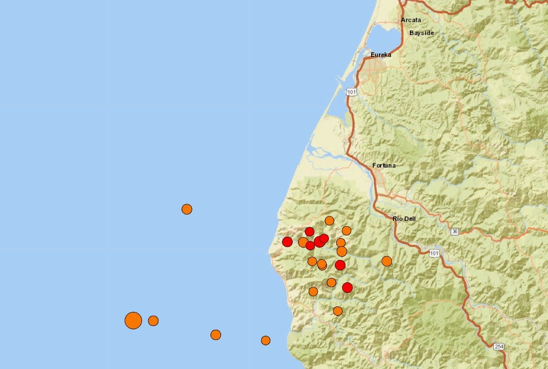 A quake measuring 6.2 in intensity was followed by numerous aftershocks along the California coast on Monday.