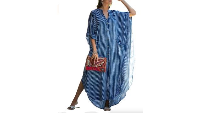 Plus Size Melania Tie Dye Maxi Dress -Aqua