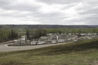 A destroyed trailer park in Fort McMurray, Alberta, is viewed Monday, May 9, 2016. (AP Photo/Rachel La Corte)