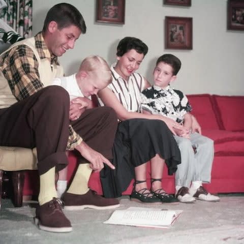 Jerry Lewis with wife Patti Palmer and family, in 1960 - Credit: Getty