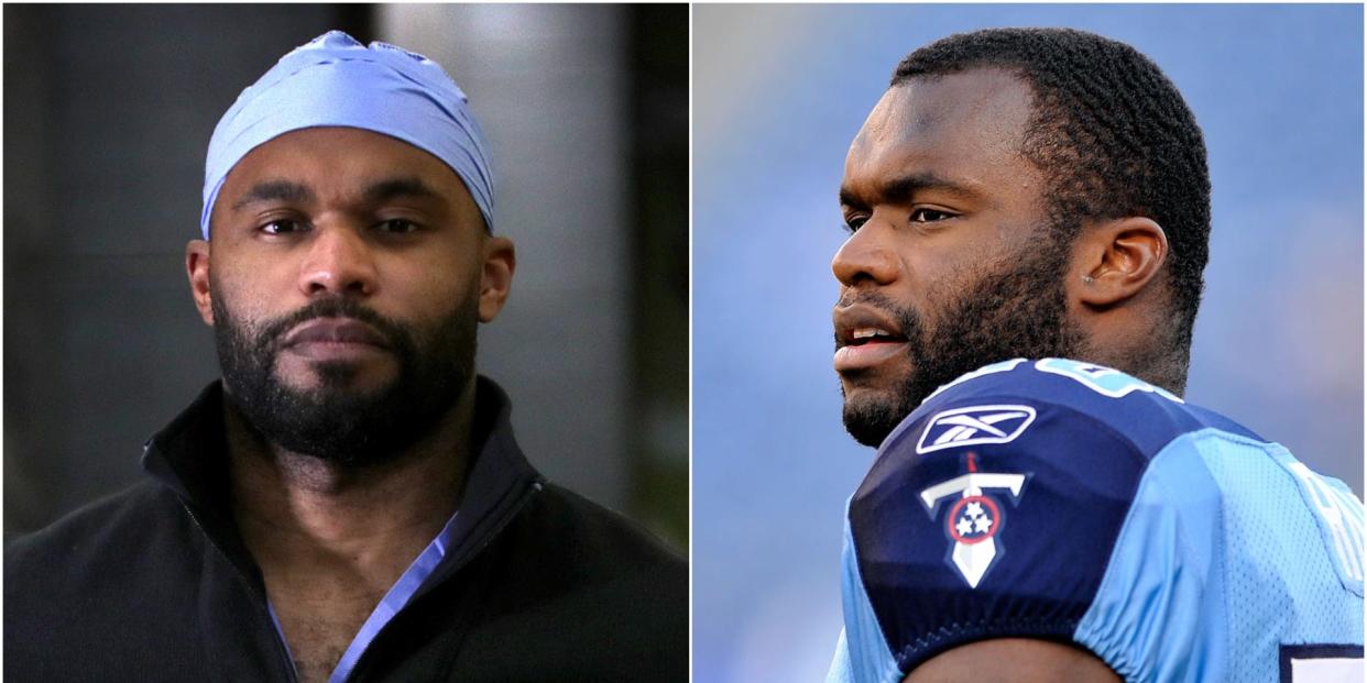 Myron Rolle pictured in 2020, left, and 2010, left.