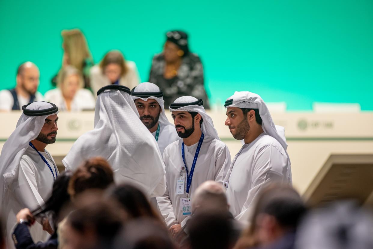 Participants attend a plenary session at the 2023 United Nations Climate Change Conference (Cop28), in Dubai, United Arab Emirates, 13 December 2023 (EPA)