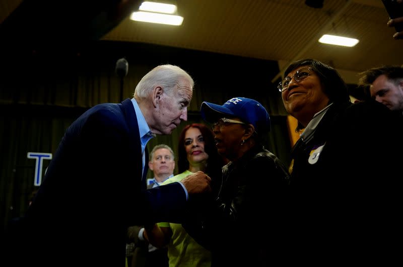 Democratic 2020 U.S. presidential candidate and former U.S. vice president Joe Biden attends a campaign event in Las Vegas