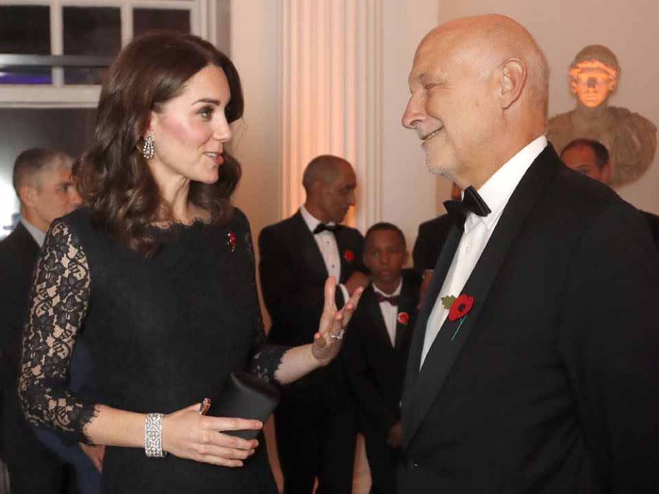 The Duchess was wearing the diamond bracelet last week. Photo: Getty