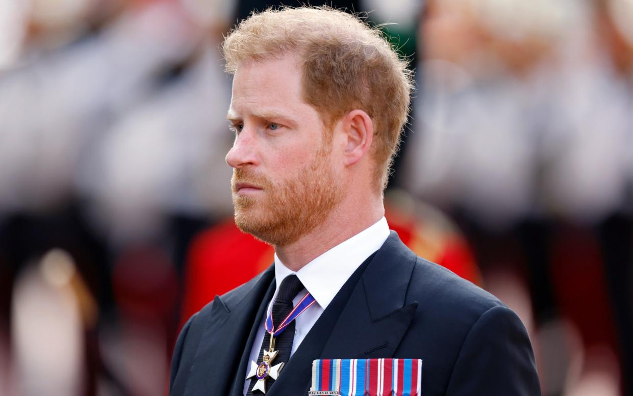 The Duke of Sussex has had to wear a morning suit at events marking his grandmother's death, but will be allowed to don military dress for a vigil by her coffin - Max Mumby/Getty Images