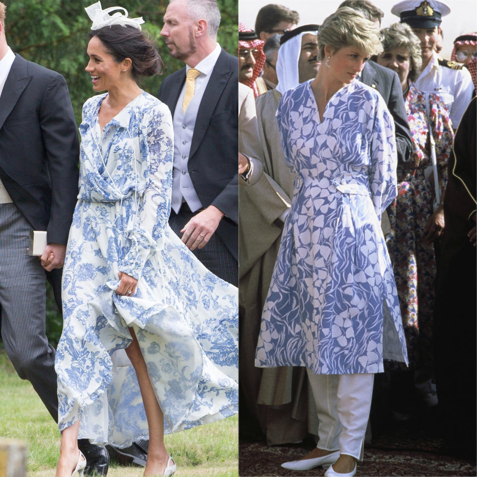 These two printed dresses look so similar. (Getty Images)