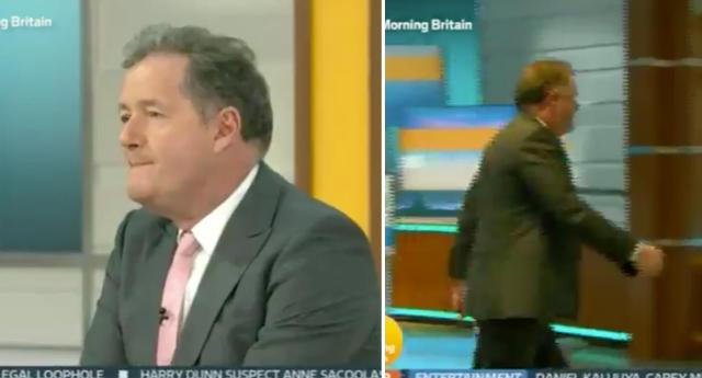 Piers Morgan stormed out of the GMB studio. (ITV)