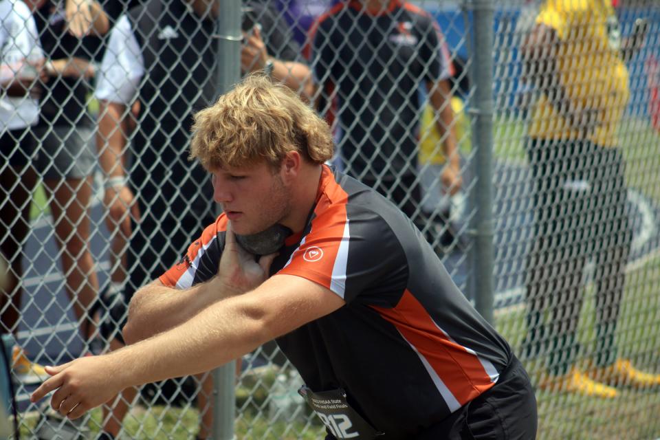 Dylan Freet of Tocoi Creek prepares to throw in the boys shot put.