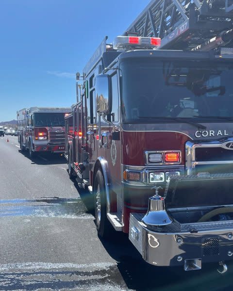 Officials with Hurricane Valley Fire & Rescue responded to a car crash on Tuesday afternoon that left one car in flames. Officials said there were two occupants, but both were able to get out of the car on their own and all patients at the scene refused transportation to the hospital. (Hurricane Valley Fire & Rescue)