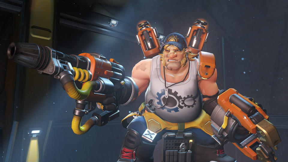 Torbjorn firing primary weapon