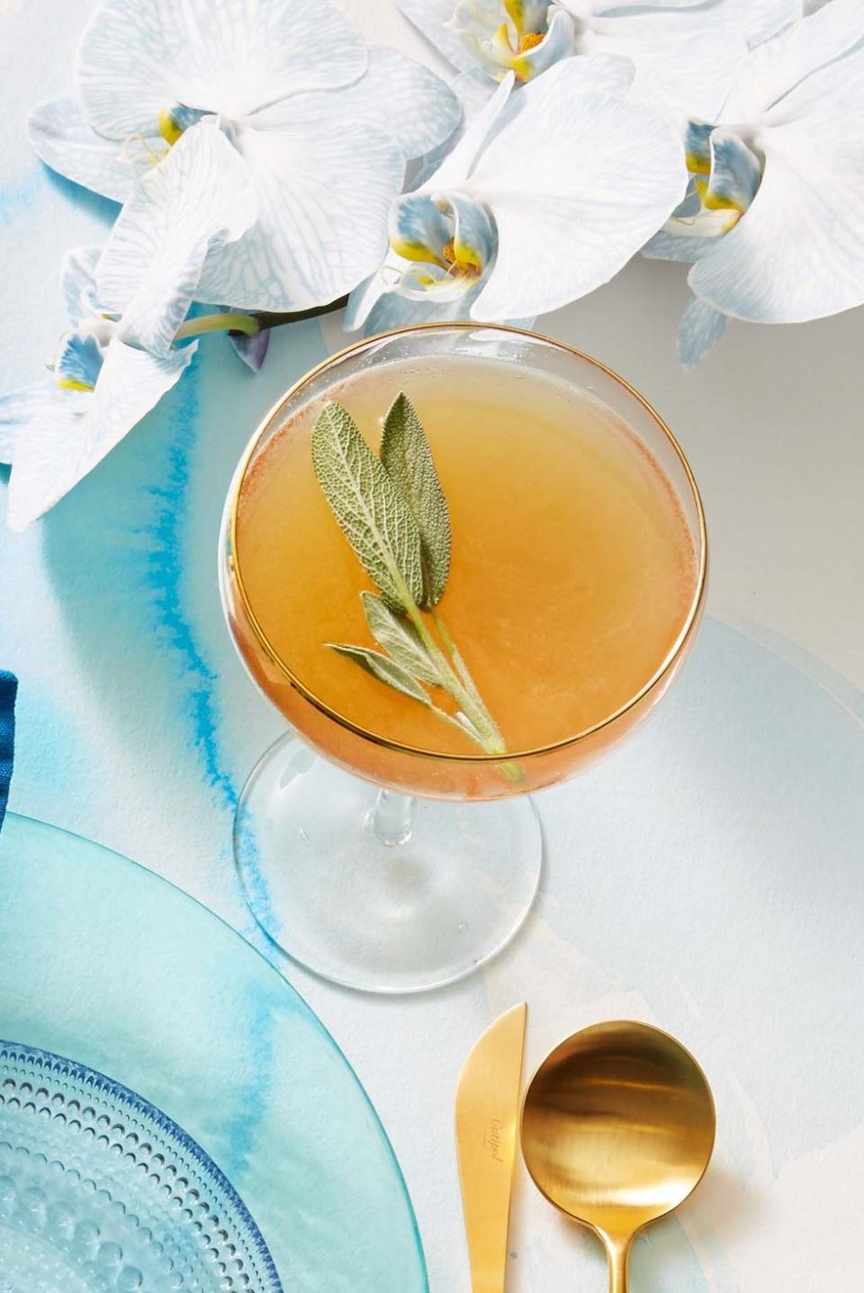 <p>Sweet, herbal cocktail syrup adds fragrant fall flavor to spicy rye, perfect for Oct 31st!</p><p>Get the <a href="https://www.goodhousekeeping.com/food-recipes/a36890585/ginger-sage-rye-cocktail-recipe/" rel="nofollow noopener" target="_blank" data-ylk="slk:Ginger-Sage Rye Cocktail recipe;elm:context_link;itc:0;sec:content-canvas" class="link "><strong>Ginger-Sage Rye Cocktail recipe</strong></a>.</p>