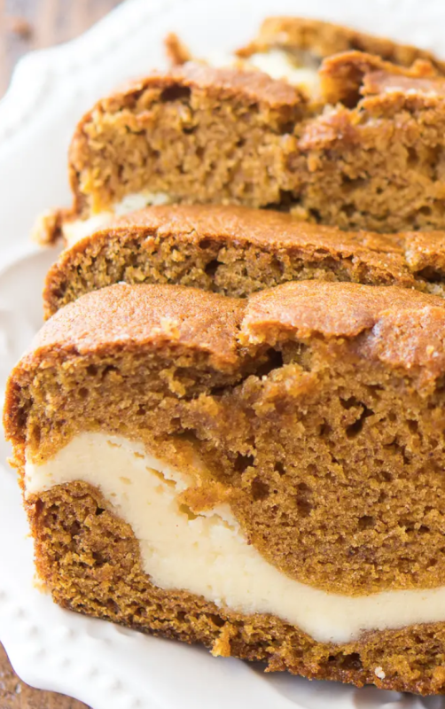 <p>Dear Crissy</p><p>This cream cheese filled pumpkin bread is moist, sweet, and perfect for fall. It’s a wonderful pumpkin dessert that your whole family will enjoy. </p><p><strong>Get the recipe: <em><a href="https://dearcrissy.com/cream-cheese-filled-pumpkin-bread/" rel="nofollow noopener" target="_blank" data-ylk="slk:Cream Cheese Filled Pumpkin Bread;elm:context_link;itc:0;sec:content-canvas" class="link rapid-noclick-resp">Cream Cheese Filled Pumpkin Bread</a></em></strong></p>