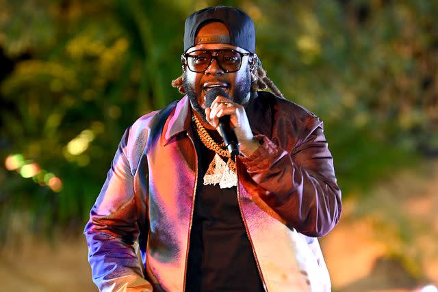 <p>Paras Griffin/Getty </p> T-Pain performs at the Soul Train Awards in November 2023