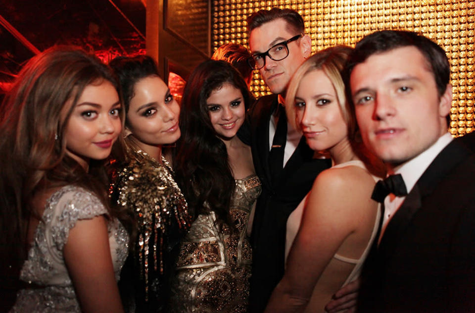 Sarah Hyland, Vanessa Hudson, Selena Gomez, Ashley Tisdale and Josh Hutcherson attends the The Weinstein Company's 2013 Golden Globe Awards after party presented by Chopard, HP, Laura Mercier, Lexus, Marie Claire, and Yucaipa Films held at The Old Trader Vic's at The Beverly Hilton Hotel on January 13, 2013 in Beverly Hills, California.