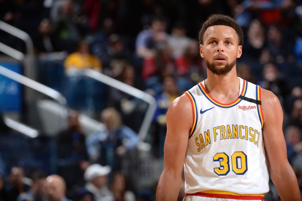 Stephen Curry of the Golden State Warriors during a game on March 5, 2020