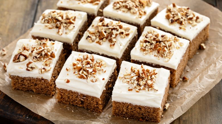 Platter of pumpkin cake bars