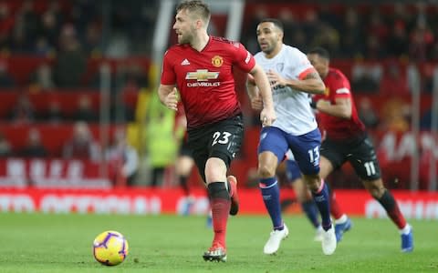 Luke Shaw enjoys some freedom to bomb up the wing - Credit: Man Utd via Getty Images