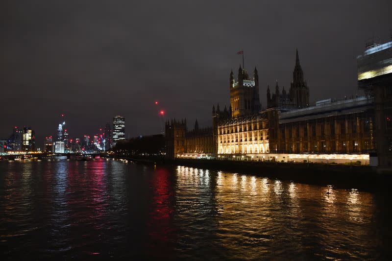 A view of Parliament and Whitehall in the early morning, London