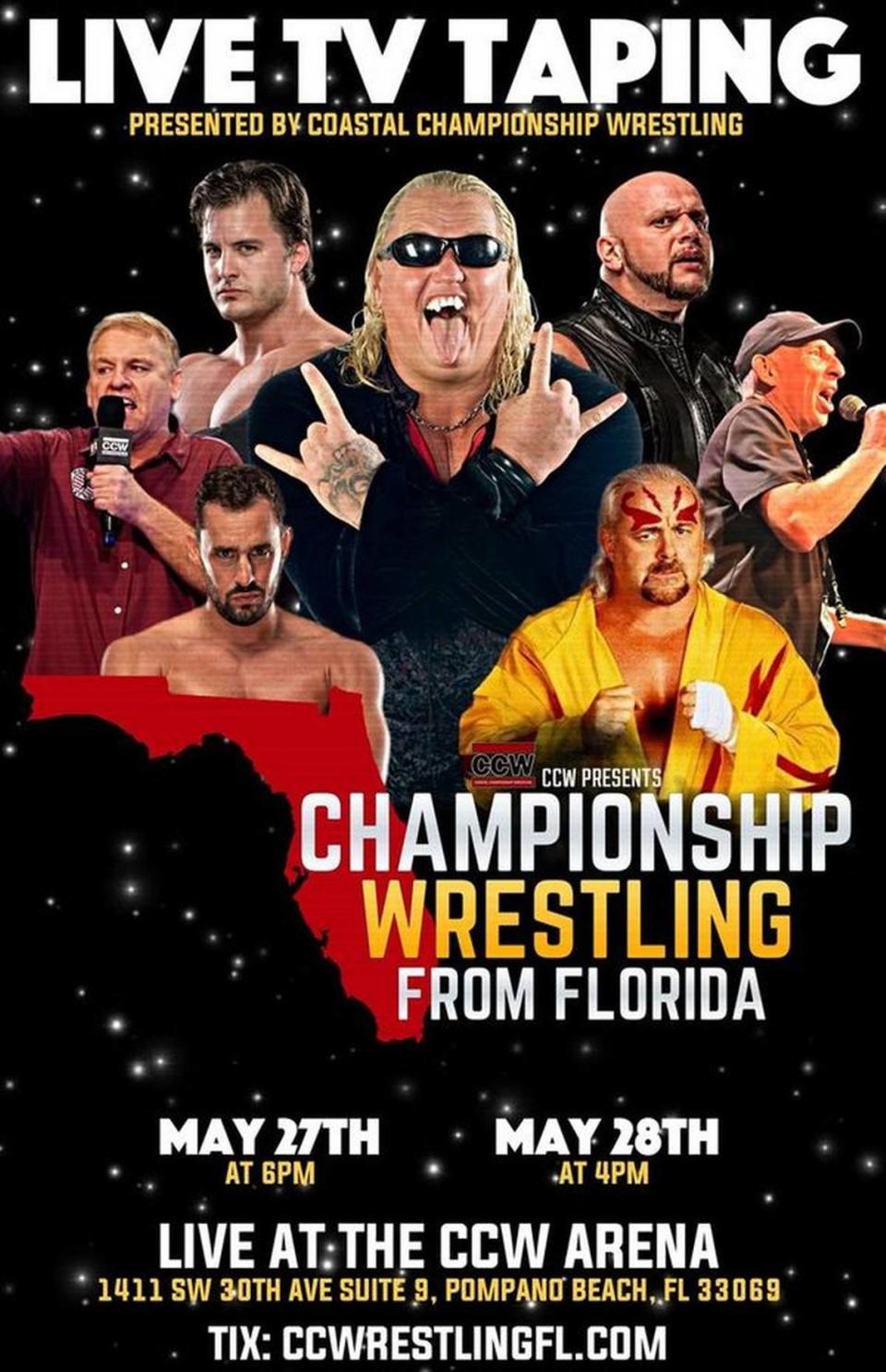 CWF TV tapings are May 27 and 28 at The CCW Arena at the CCW Training Center in Pompano Beach.