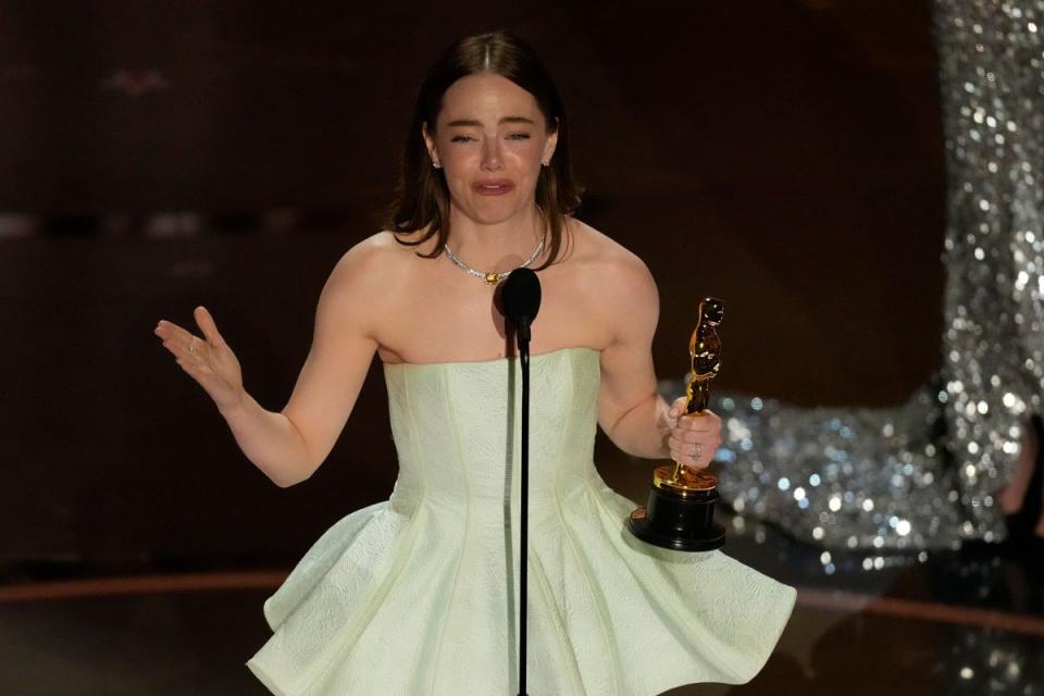 Emma Stone won the Oscar for best actress (AP)