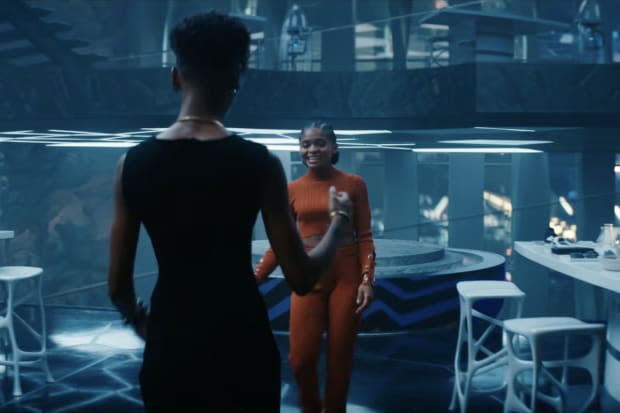 <em>Letitia Wright as Shuri and Dominique Thorne as Ironheart (Riri Williams) in the trailer for "Black Panther: Wakanda Forever"</em><p>Marvel Studios/YouTube</p>