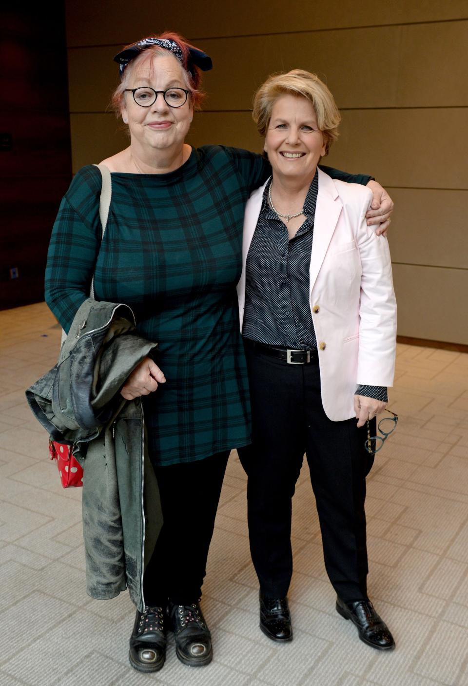 Jo Brand (left) and Sandi Toksvig attend the Women of the Year Awards 2015 at the InterContinental hotel, London.