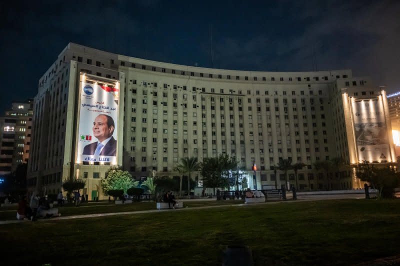 Images of Sisi have blanketed Cairo, including this banner near Tahrir Square, in the run-up to the election. Photo by Thomas Maresca/UPI