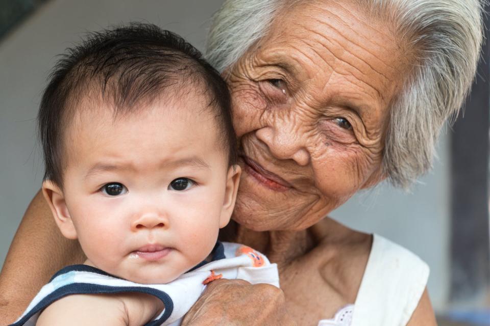 Grandmother with grandchild.