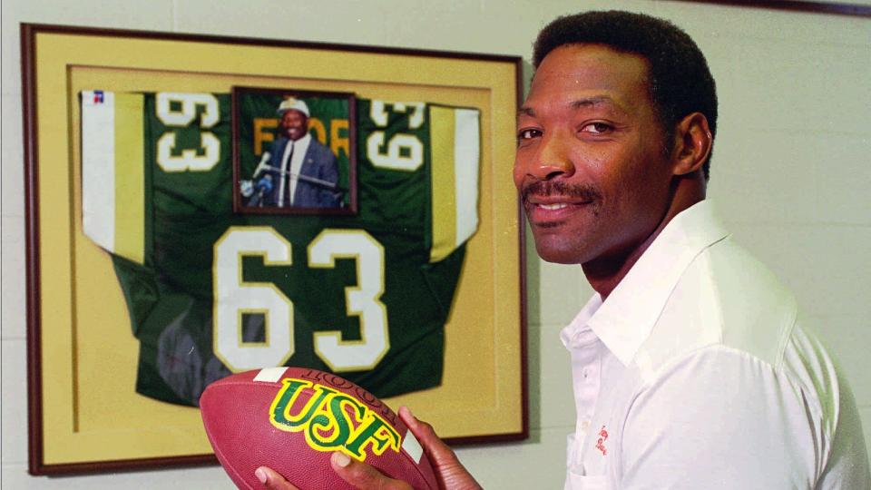 Mandatory Credit: Photo by Karen Fletcher/AP/Shutterstock (6521897a)SELMON Former Tampa Bay Buccaneers defensive end Lee Roy Selmon, shown in this photo in his office at the University of South Florida in Tampa, Fla.