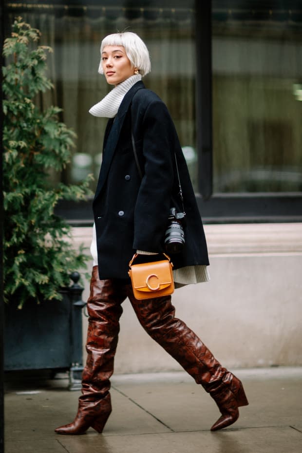 <p>On the street at New York Fashion Week. Photo: Jeremy Kang/Fashionista</p>