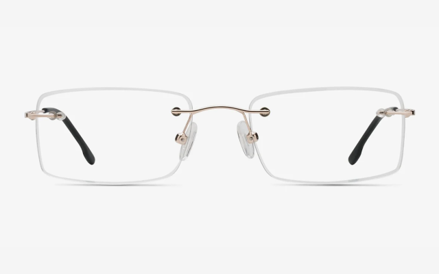 Woodrow Rectangle Golden Rimless Eyeglasses