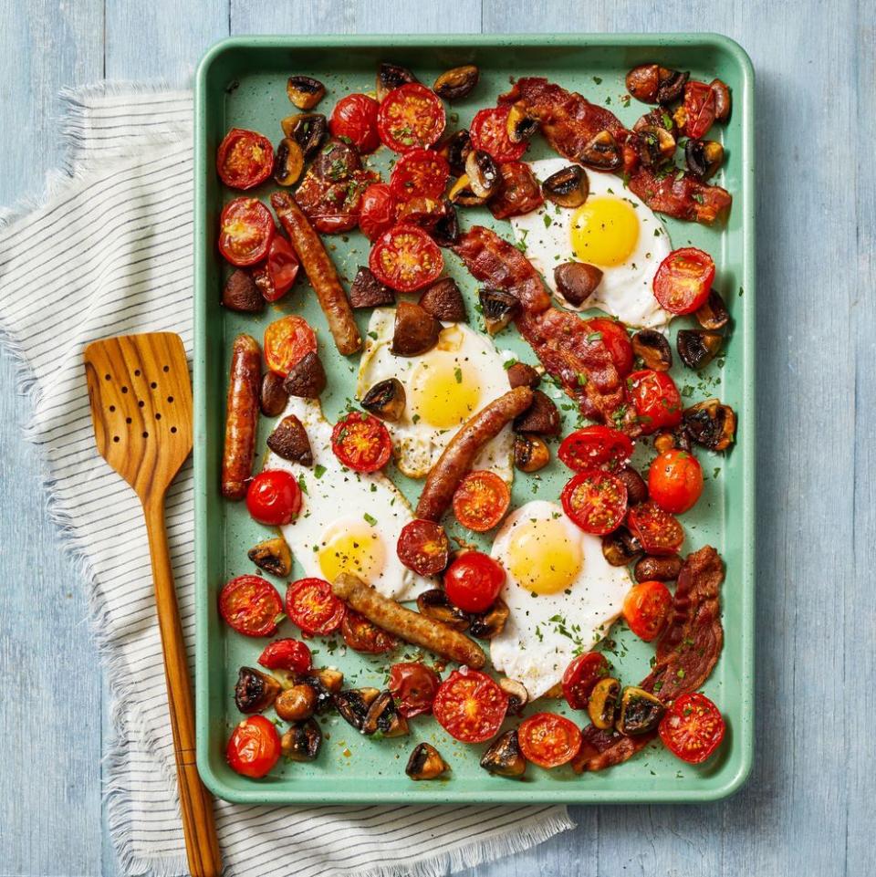 <p>Treat your partner to a hearty morning spread that will keep them full 'til <a href="https://www.goodhousekeeping.com/holidays/valentines-day-ideas/g379/valentines-dinner-recipes/" rel="nofollow noopener" target="_blank" data-ylk="slk:Valentine's Day dinner;elm:context_link;itc:0;sec:content-canvas" class="link ">Valentine's Day dinner</a>.</p><p>Get the <a href="https://www.goodhousekeeping.com/holidays/valentines-day-ideas/g379/valentines-dinner-recipes/" rel="nofollow noopener" target="_blank" data-ylk="slk:Sheet Pan Sausage and Egg Breakfast Bake recipe;elm:context_link;itc:0;sec:content-canvas" class="link "><strong>Sheet Pan Sausage and Egg Breakfast Bake recipe</strong></a>. </p>