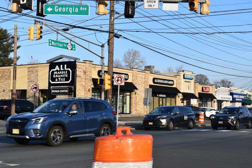 Traffic passes through the intersection of Route 70 and Georgia Avenue in Cherry Hill on Wednesday, Jan. 3, 2024.