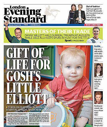 Give To GOSH: The Standard followed Elliott's progress after he was diagnosed with dilated cardiomyopathy