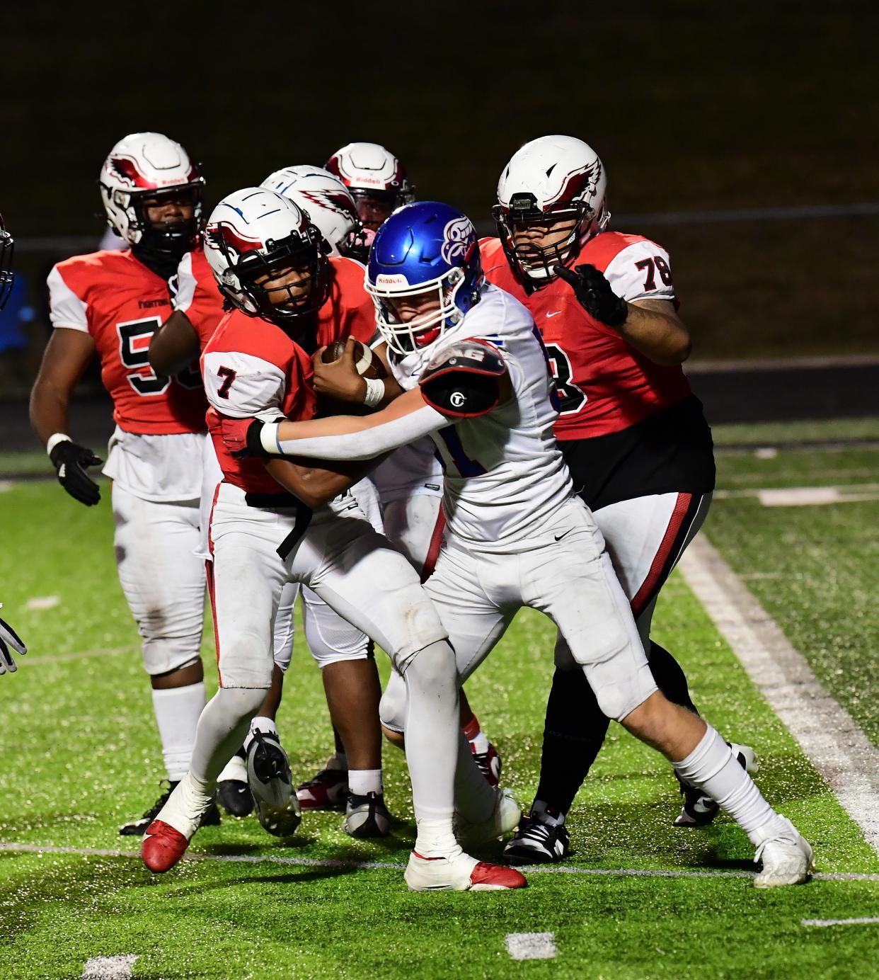 Mt. Healthy QB Jahmeir Spain (7) is a top Division I prospect and led the Owls to an 8-3 record.