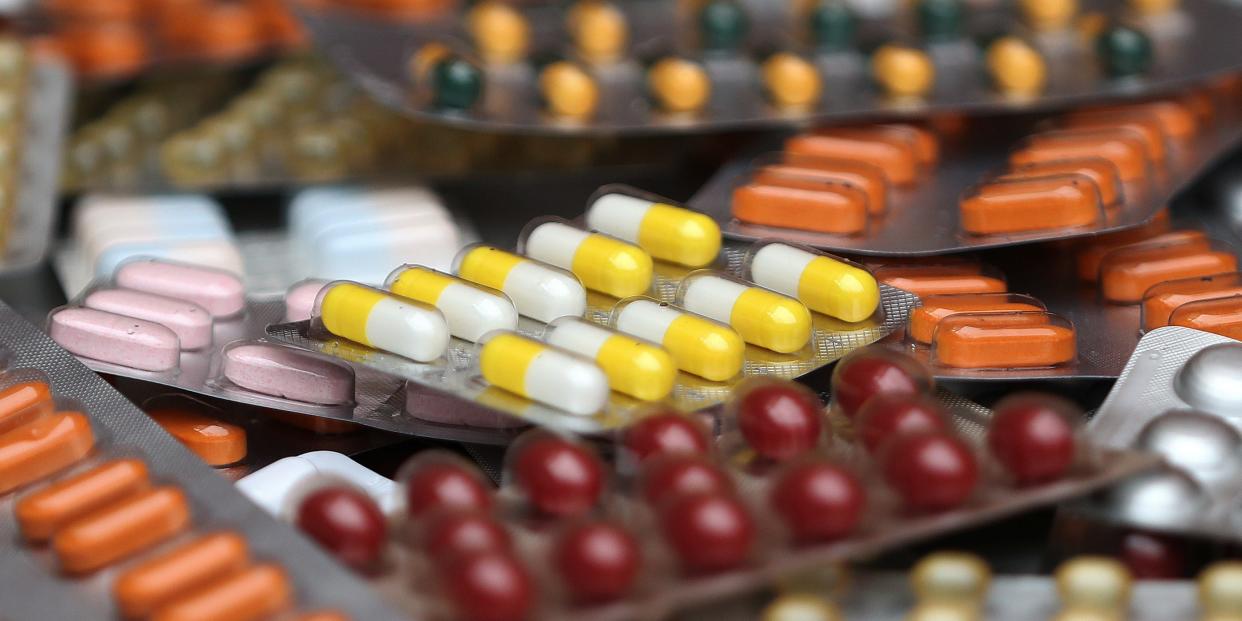 Illustration photo shows various medicine pills in their original packaging in Brussels, Belgium August 9, 2019.   REUTERS/Yves Herman/Illustration