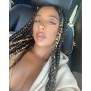 Let the beautiful Victoria Monet provide you with a little inspo for your next jumbo box braid sesh. The singer/songwriter's dark brown, almost-black braids are brightened up with some strands of blonde, adding dimension to her look.