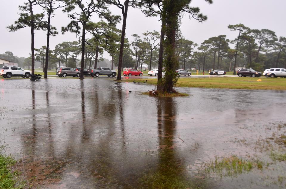 Wickham P.ark is already saturated with rain.