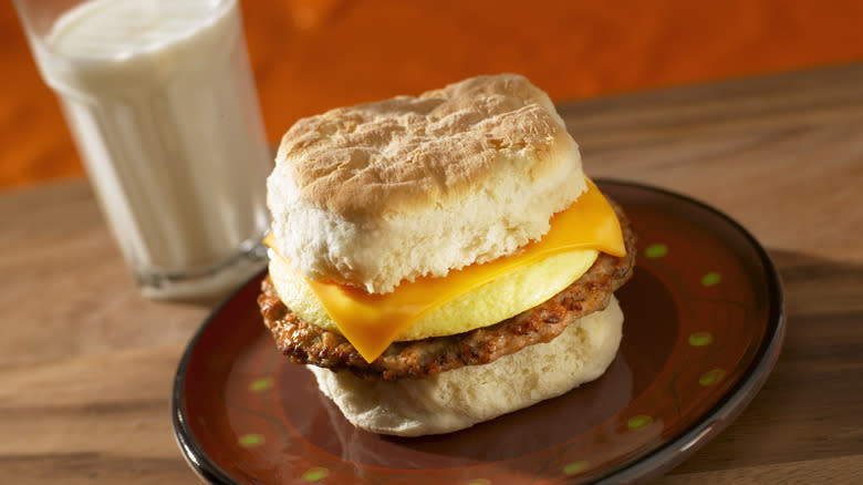 Sausage, egg and cheese biscuit