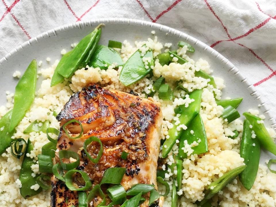 Soy Garlic Salmon with Couscous