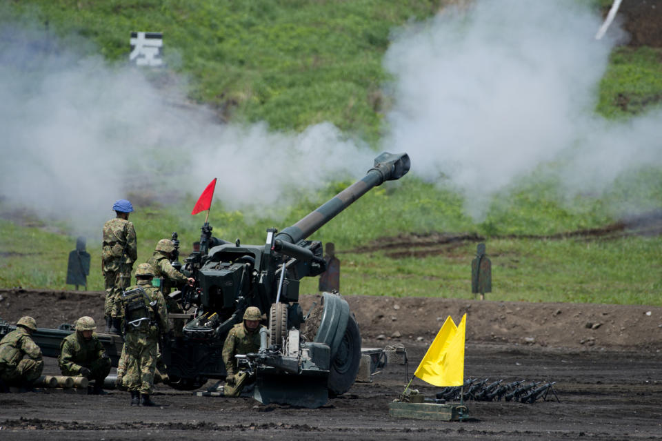 「FH-70」155毫米牽引式榴彈砲。 圖：翻攝陸上自衛隊推特